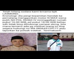 Hilangnya Ustad Lasmono