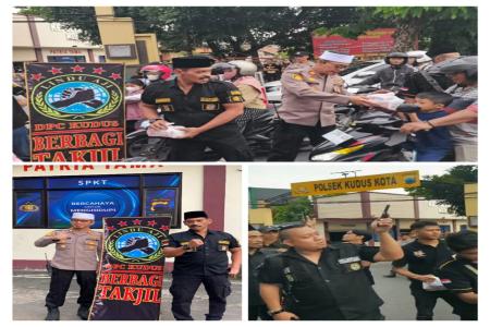 DPC LINDU AJI KUDUS  SINERGI KEPOLISIAN BERBAGI TAKJIL BUKA BERSAMA 