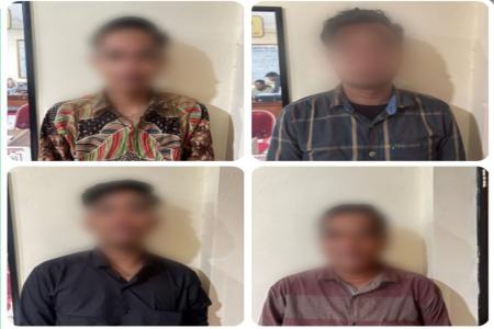 EMPAT PELAKU PENGEROYOKAN DI DESA 