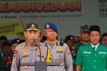 Pimpin Apel Kebangsaan Banser Kapolri Ingatkan Kesiapsiagaan Bencana d